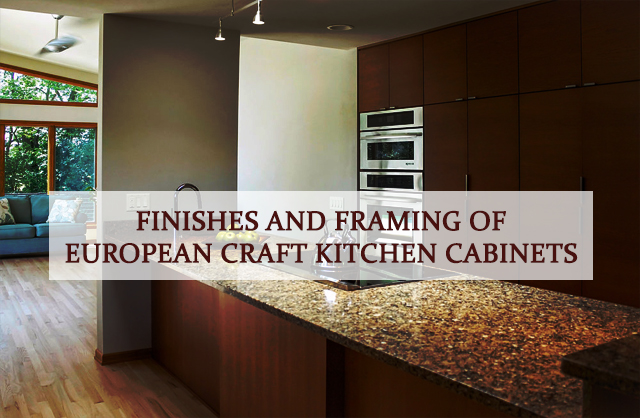 Finishes and framing of European craft kitchen cabinets